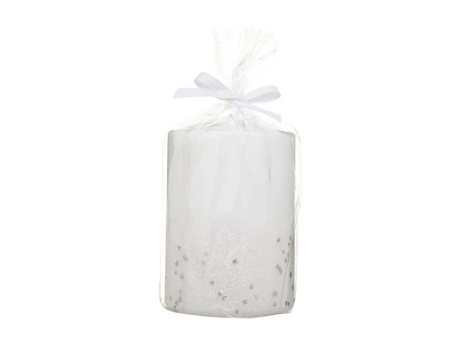 Bougie Déco Paillettes "Colorama" 90g Blanc