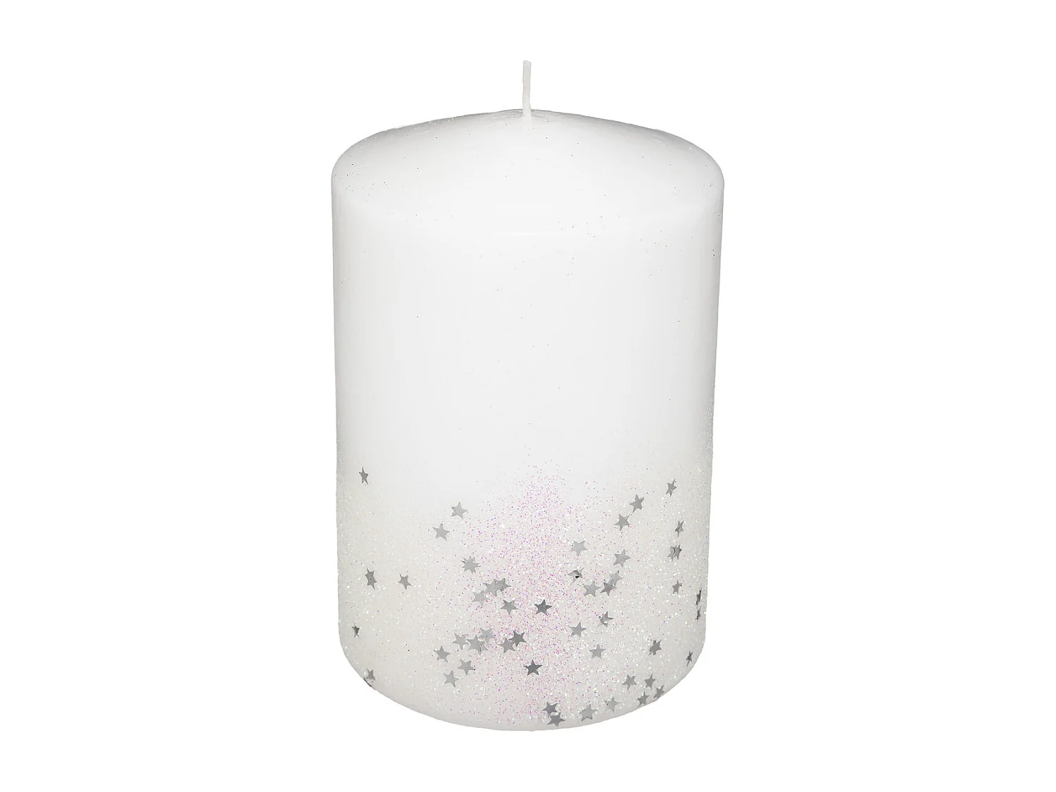 Bougie Déco Paillettes "Colorama" 90g Blanc