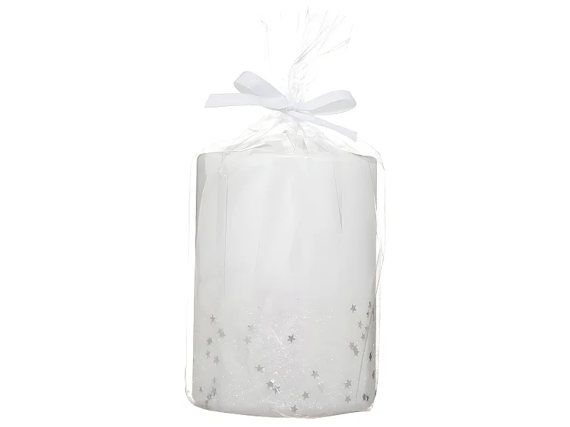Bougie Déco Paillettes "Colorama" 90g Blanc