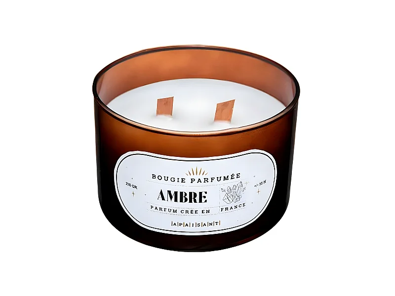 Bougie Parfumée en Verre "Snow" 470g Ambre