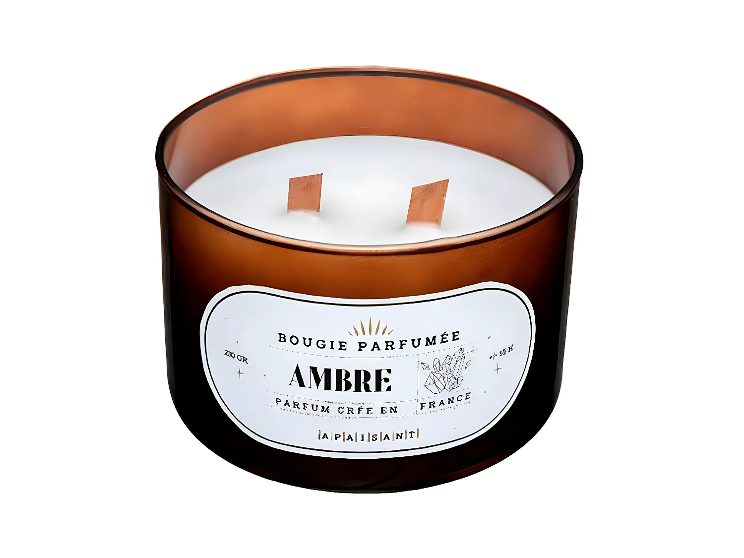 Bougie Parfumée en Verre "Snow" 470g Ambre