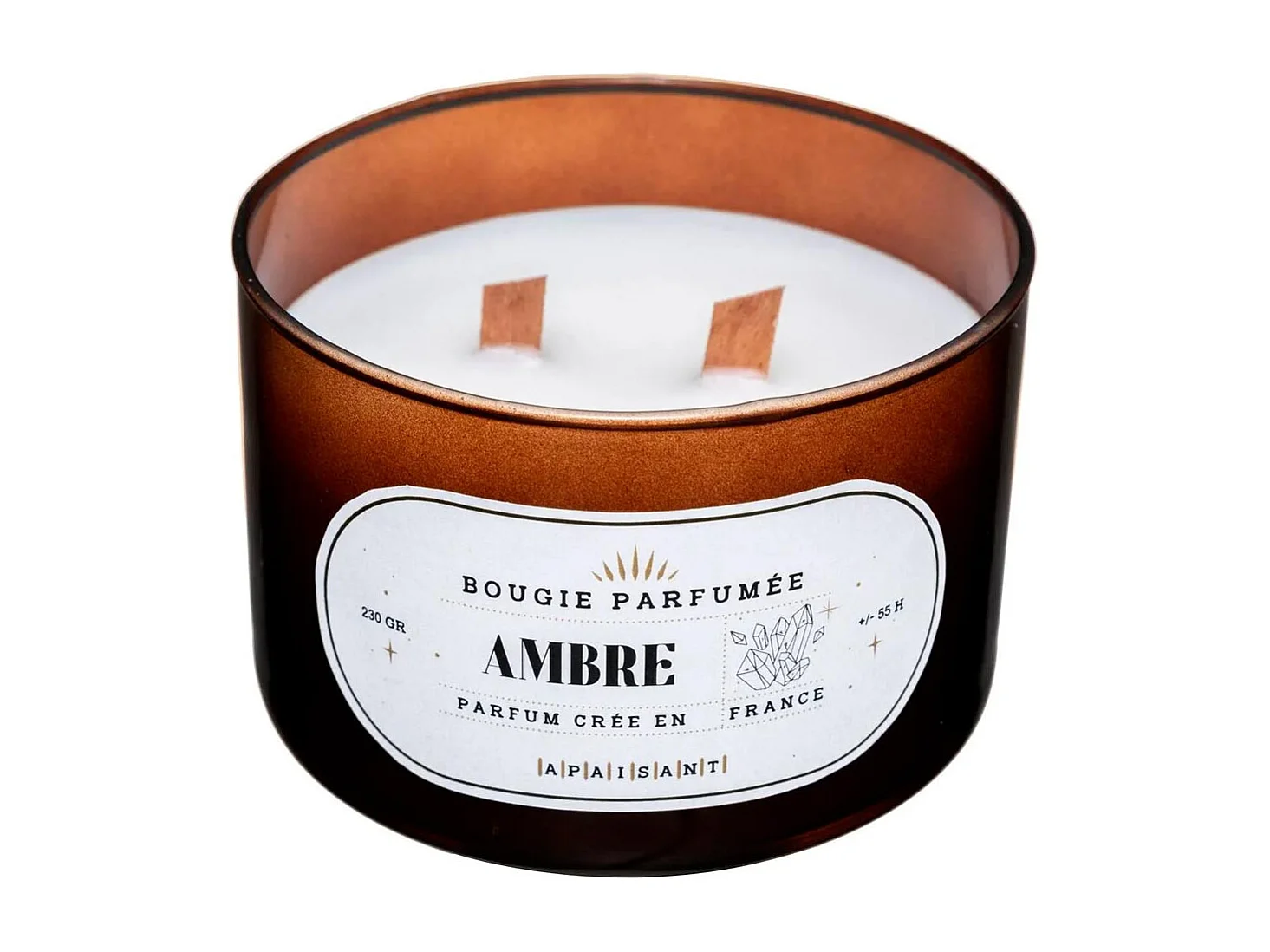 Bougie Parfumée en Verre "Snow" 470g Ambre