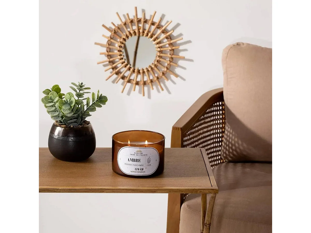 Bougie Parfumée en Verre "Snow" 470g Ambre