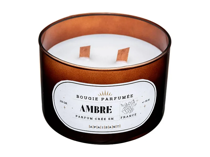Bougie Parfumée en Verre "Snow" 470g Ambre