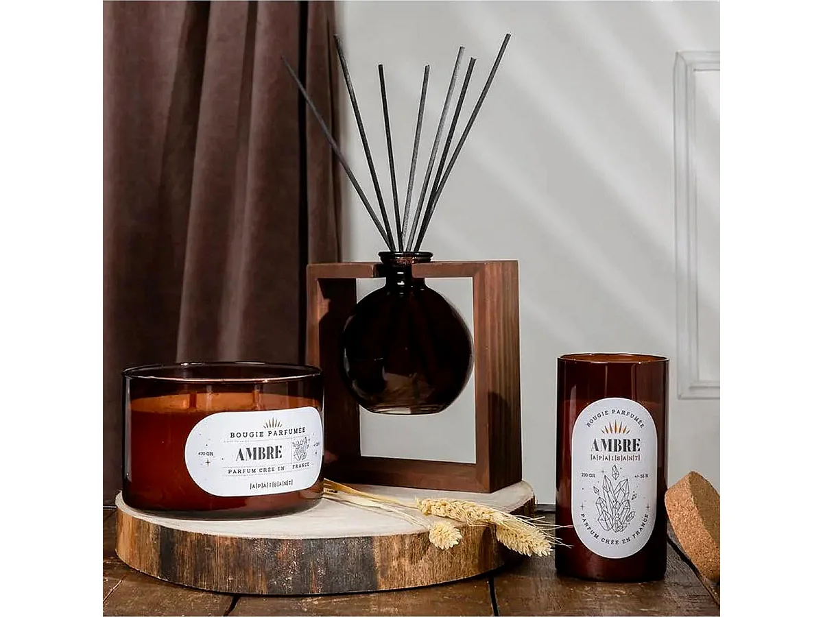 Bougie Parfumée en Verre "Snow" 230g Ambre