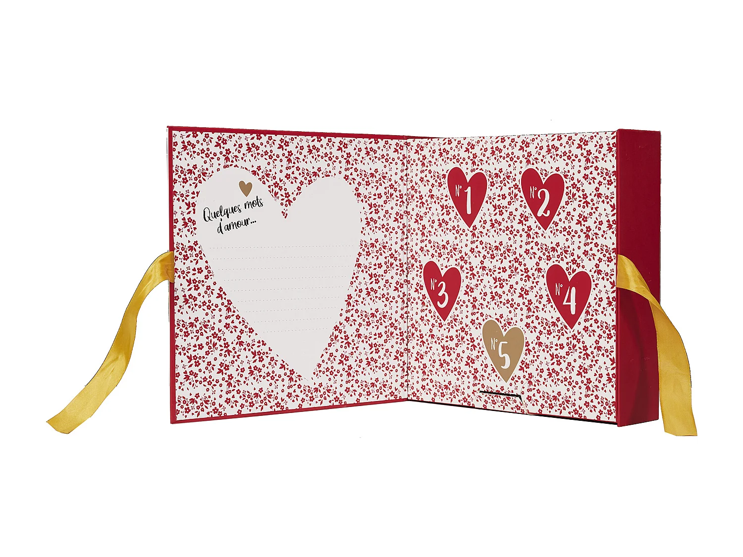 Bougie Parfumee X5 Calendrier Amour Blanc, Rouge