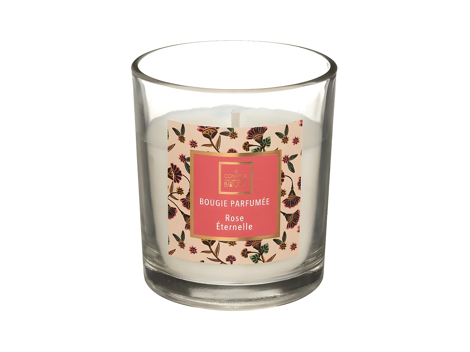 Bougie Parfumée en Verre "Neda" 8cm Rose Éternelle