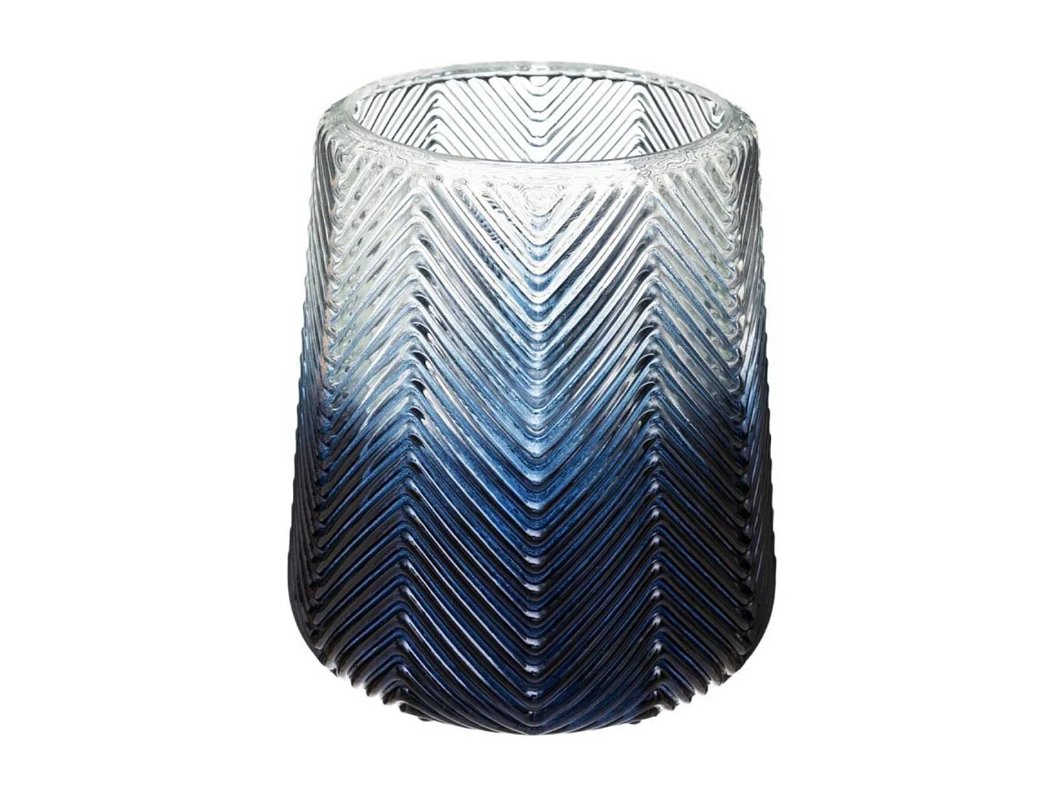 Photophore Design en Verre "Shade" 13cm Bleu