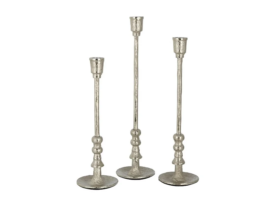 Lot de 3 Chandeliers Design "Becca" 44cm Argent