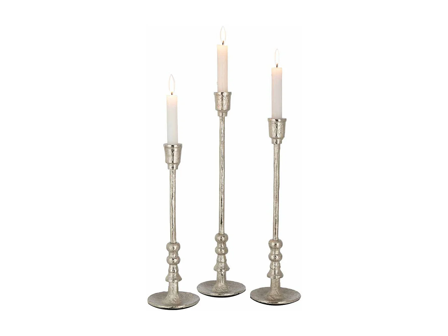 Lot de 3 Chandeliers Design "Becca" 44cm Argent