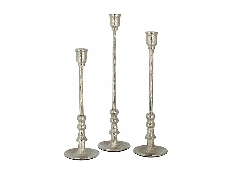 Lot de 3 Chandeliers Design "Becca" 44cm Argent