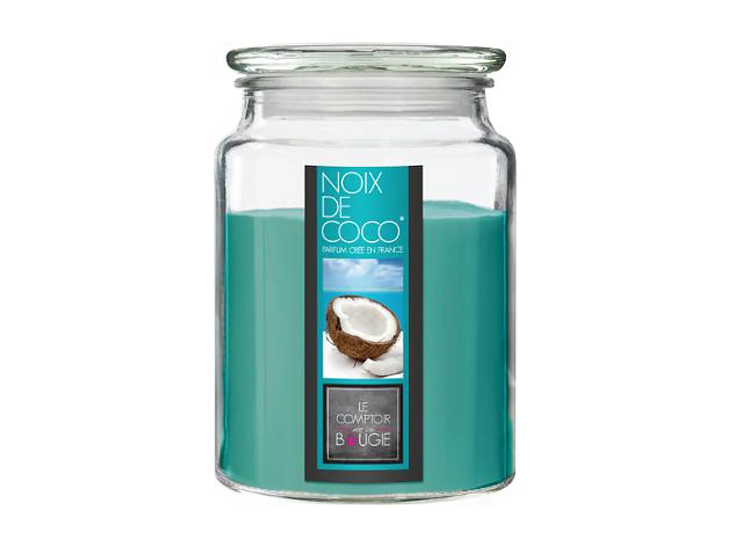 Bougie Parfumée en Verre "Couvercle" 510g Coco