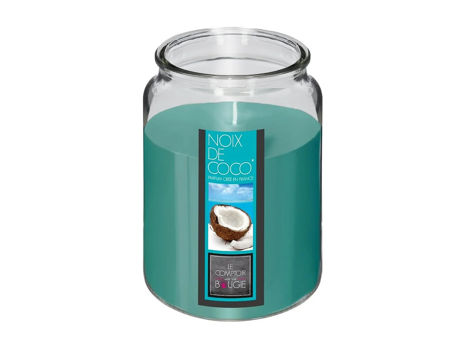 Bougie Parfumée en Verre "Couvercle" 510g Coco