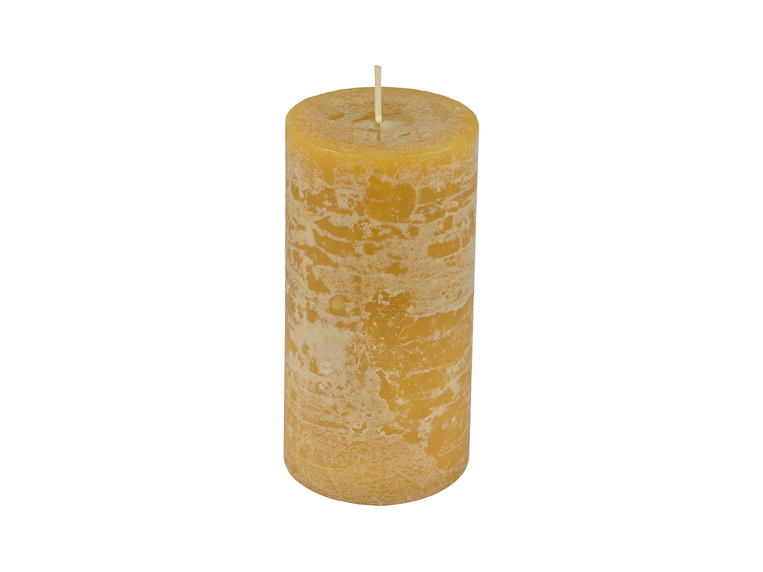 Bougie Pilier Déco "Rustique" 10cm Jaune