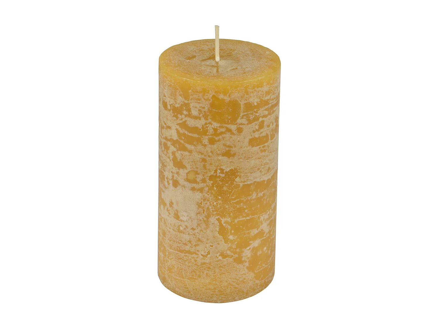 Bougie Pilier Déco "Rustique" 10cm Jaune