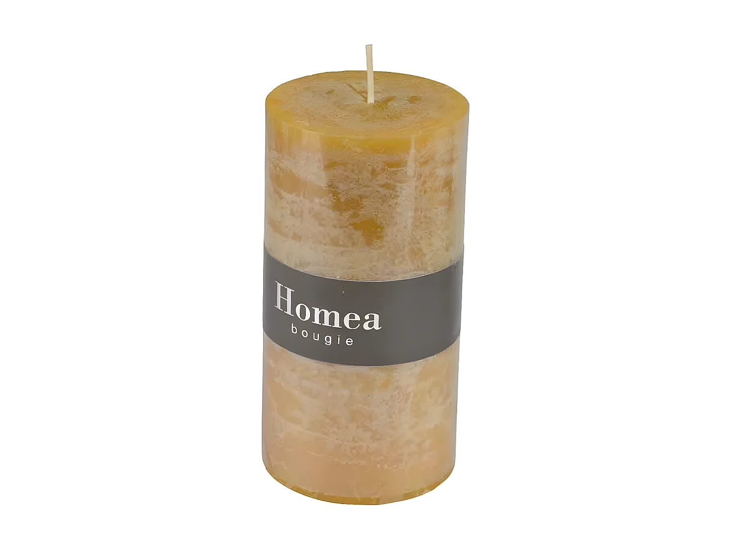 Bougie Pilier Déco "Rustique" 10cm Jaune