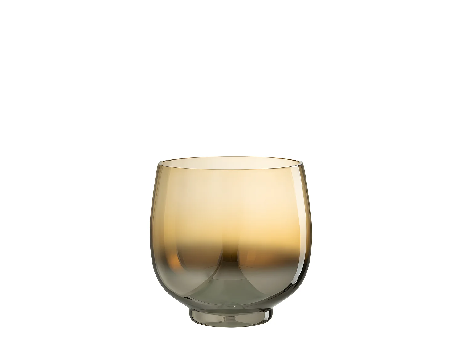 Photophore Rond Déco "Verre Fumé" 18cm Argent