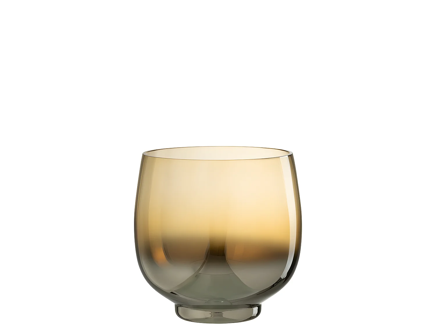 Photophore Rond Déco "Verre Fumé" 18cm Argent