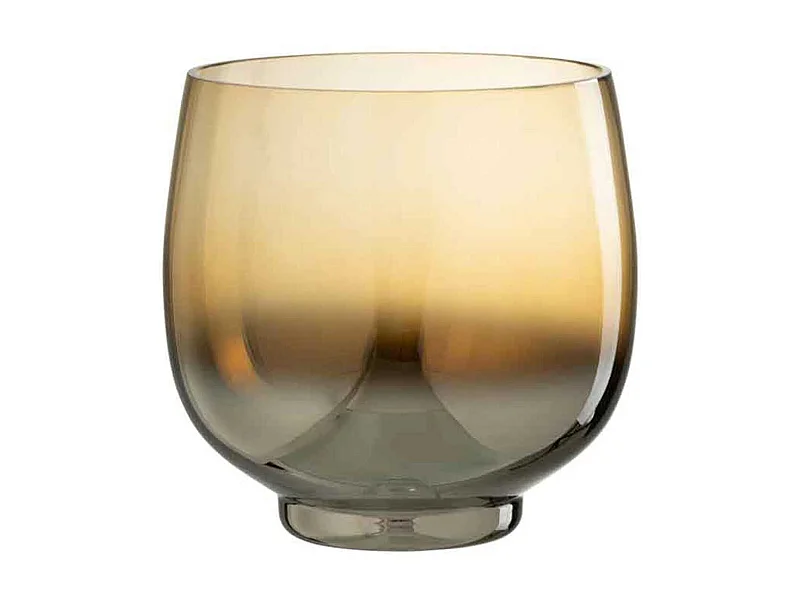 Photophore Rond Déco "Verre Fumé" 18cm Argent