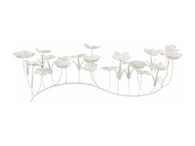 Photophore Design "Bougies Fleurs" 77cm Blanc