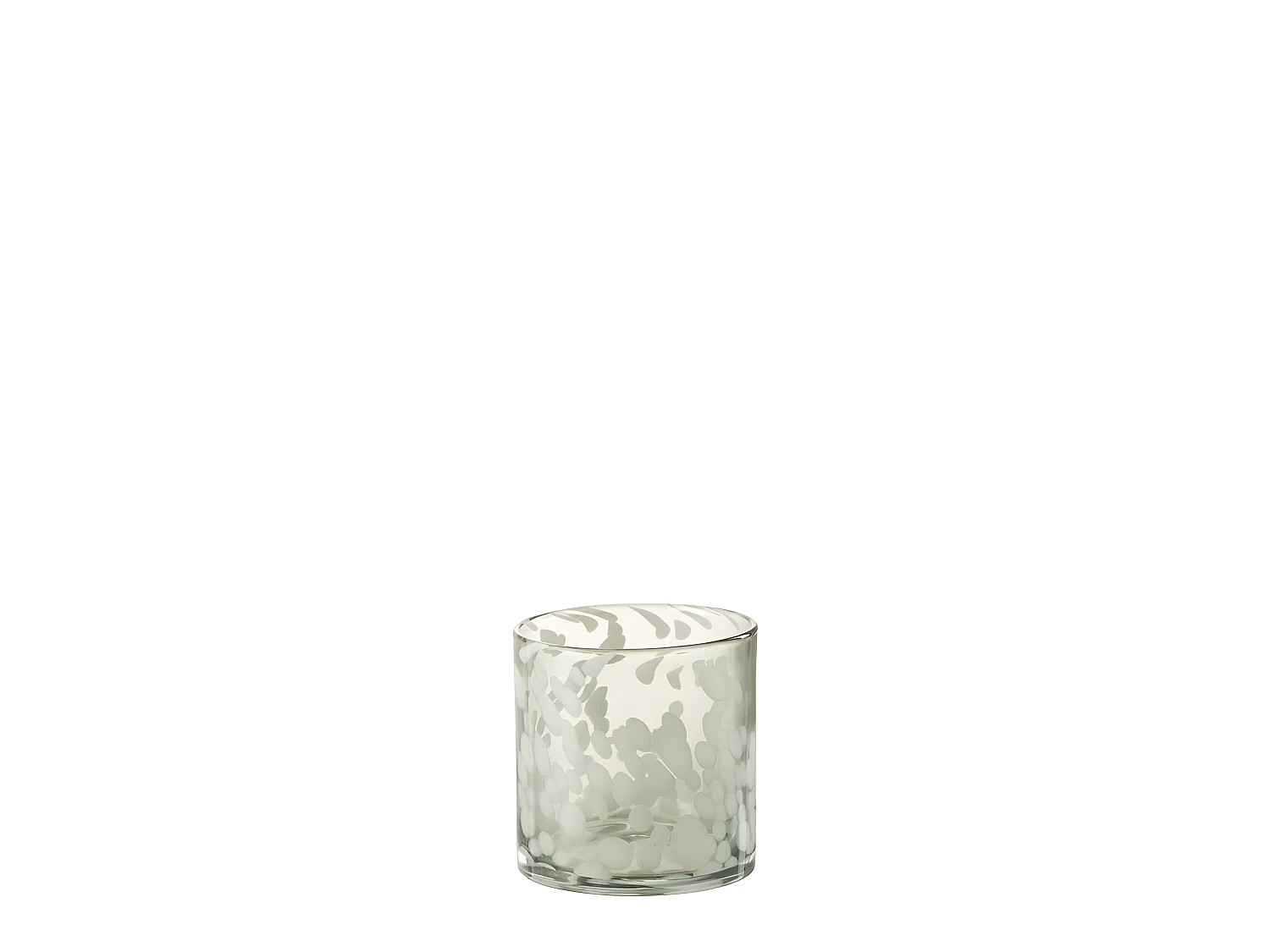 Photophore en Verre "Tâche" 12cm Gris & Blanc