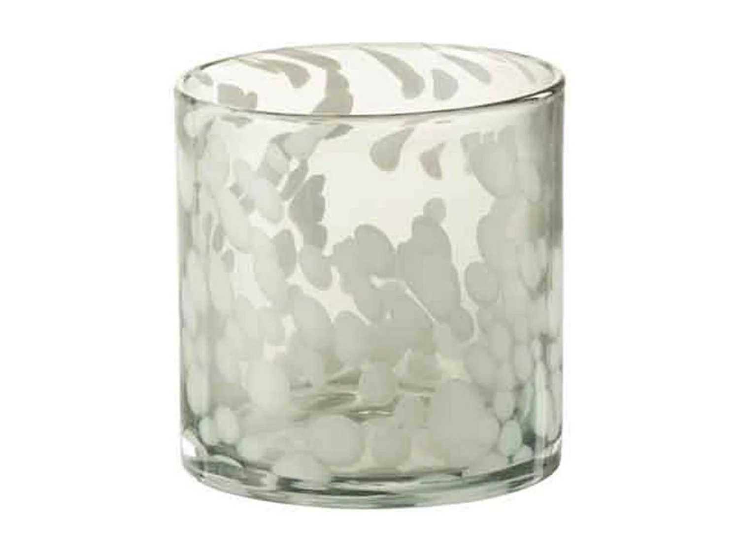 Photophore en Verre "Tâche" 12cm Gris & Blanc