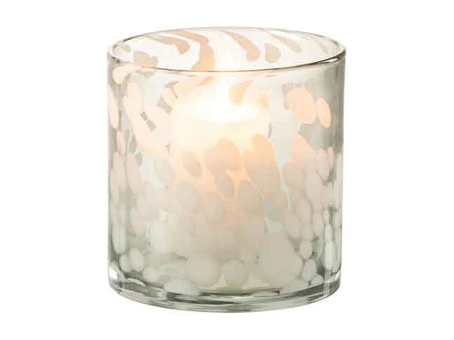 Photophore en Verre "Tâche" 12cm Gris & Blanc