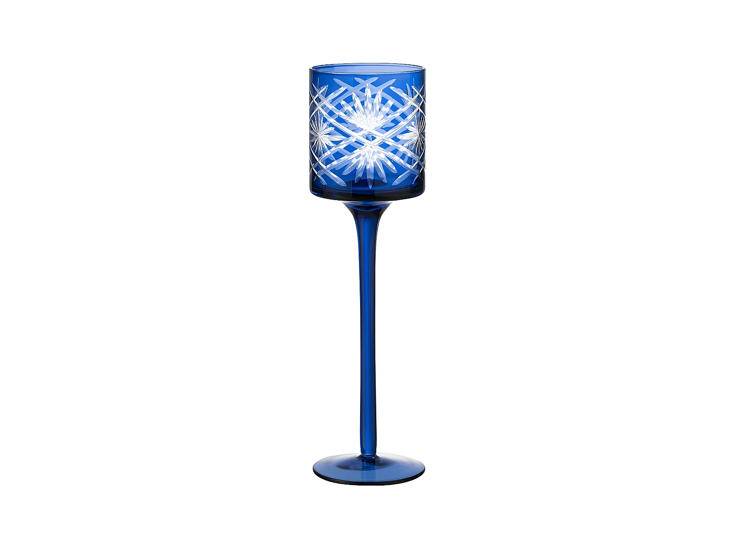 Photophore sur Pied Déco "Santorini" 25cm Bleu