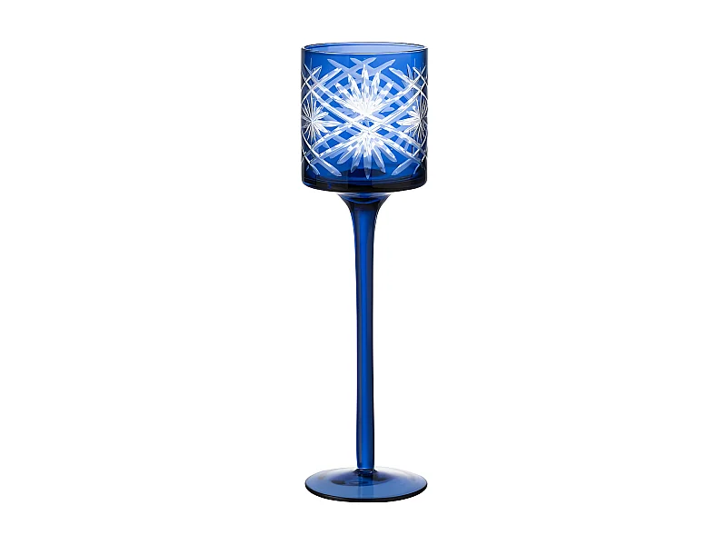 Photophore sur Pied Déco "Santorini" 25cm Bleu