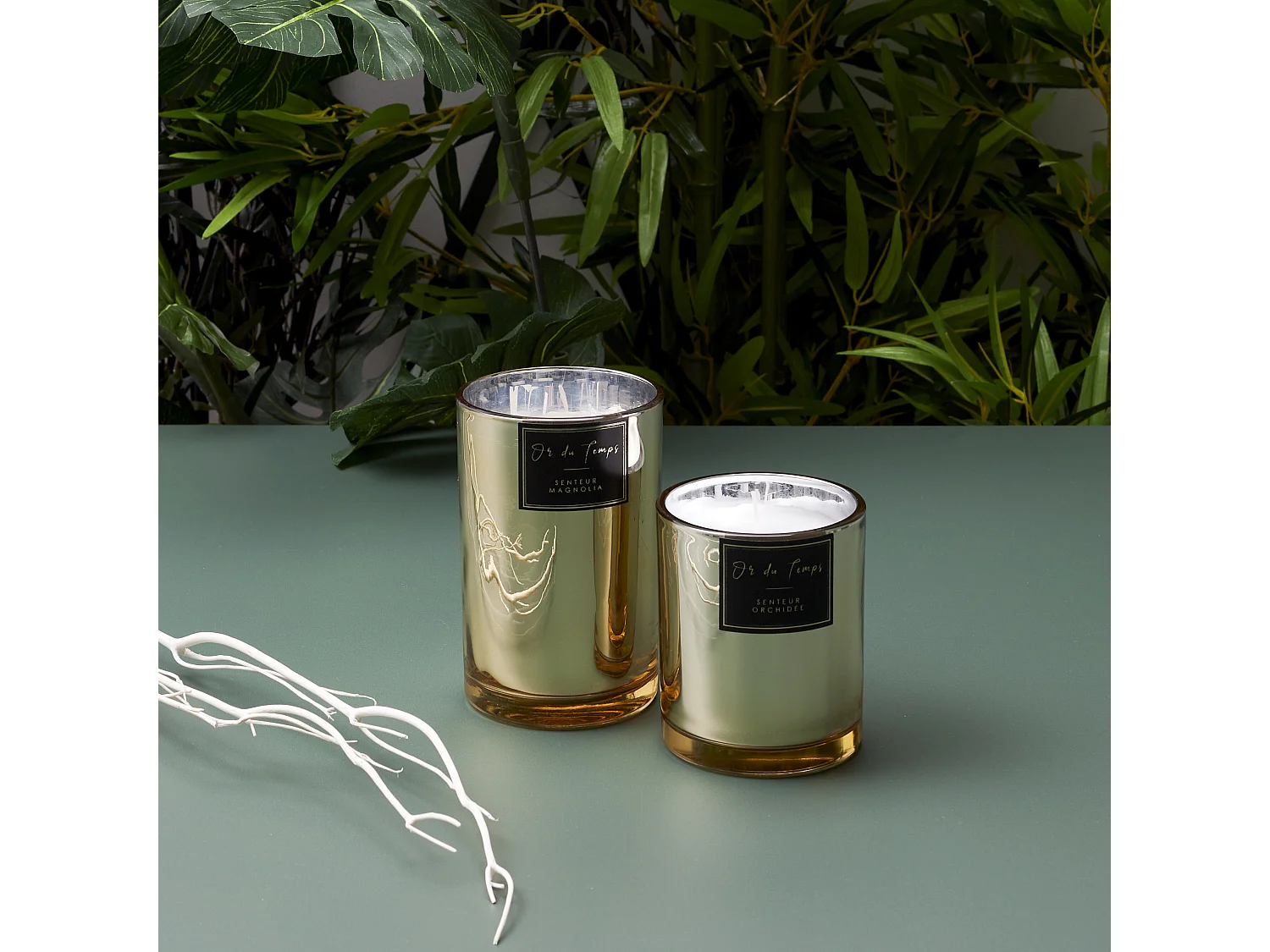 Bougie Parfumee Electroplate Dore H11cm Or