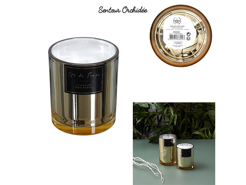 Bougie Parfumee Electroplate Dore H11cm Or
