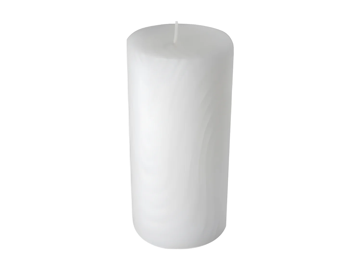 Bougie Pilier Déco Embossée "Santan" 14cm Blanc