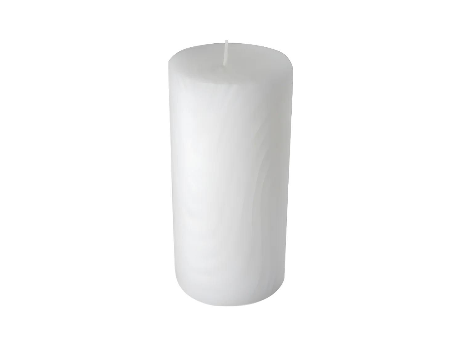 Bougie Pilier Déco Embossée "Santan" 14cm Blanc