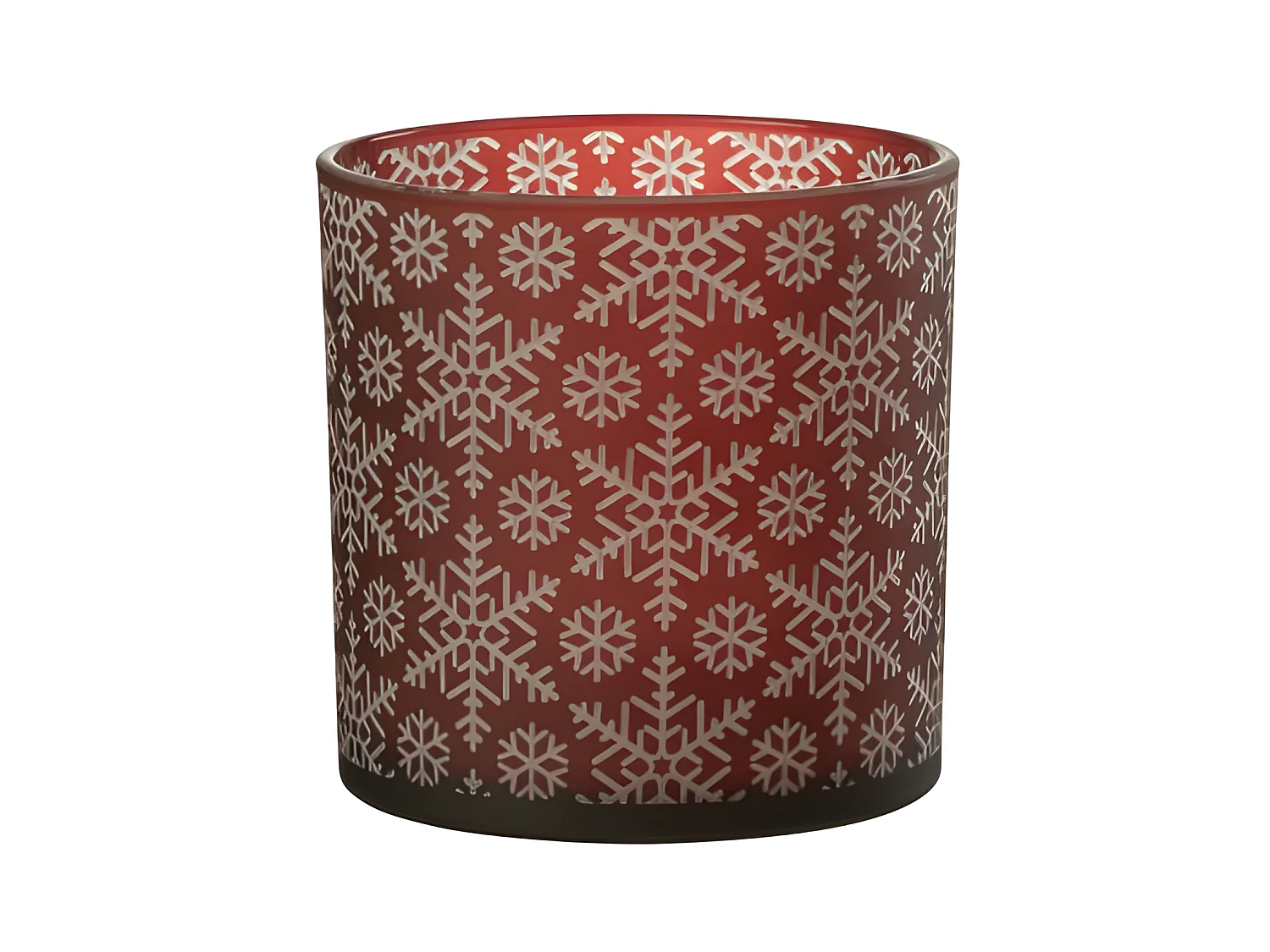 Photophore Design en Verre "Neige" 15cm Rouge