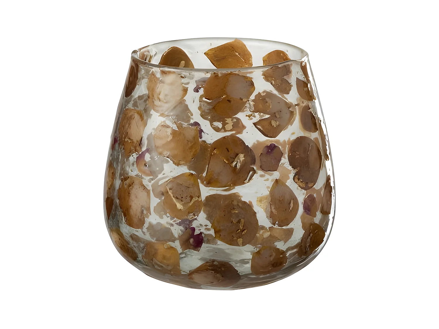 Photophore Design en Verre "Gerard" 15cm Ambre