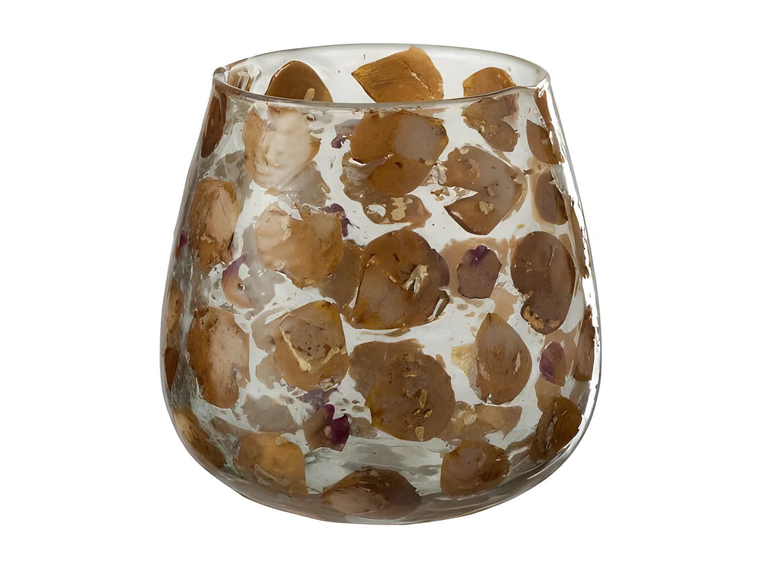 Photophore Design en Verre "Gerard" 15cm Ambre