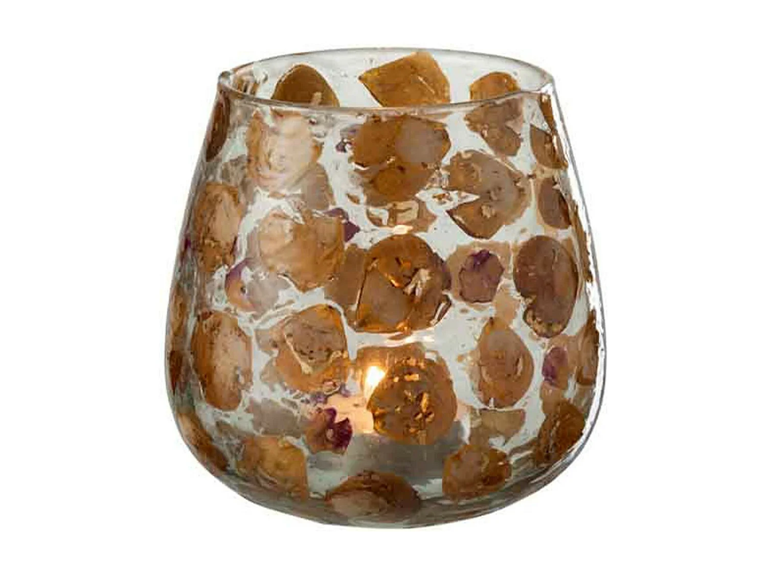 Photophore Design en Verre "Gerard" 15cm Ambre