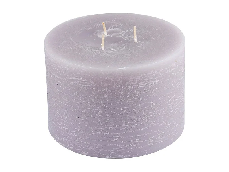 Bougie Déco 3 Mèches "Rustique" 12cm Lin