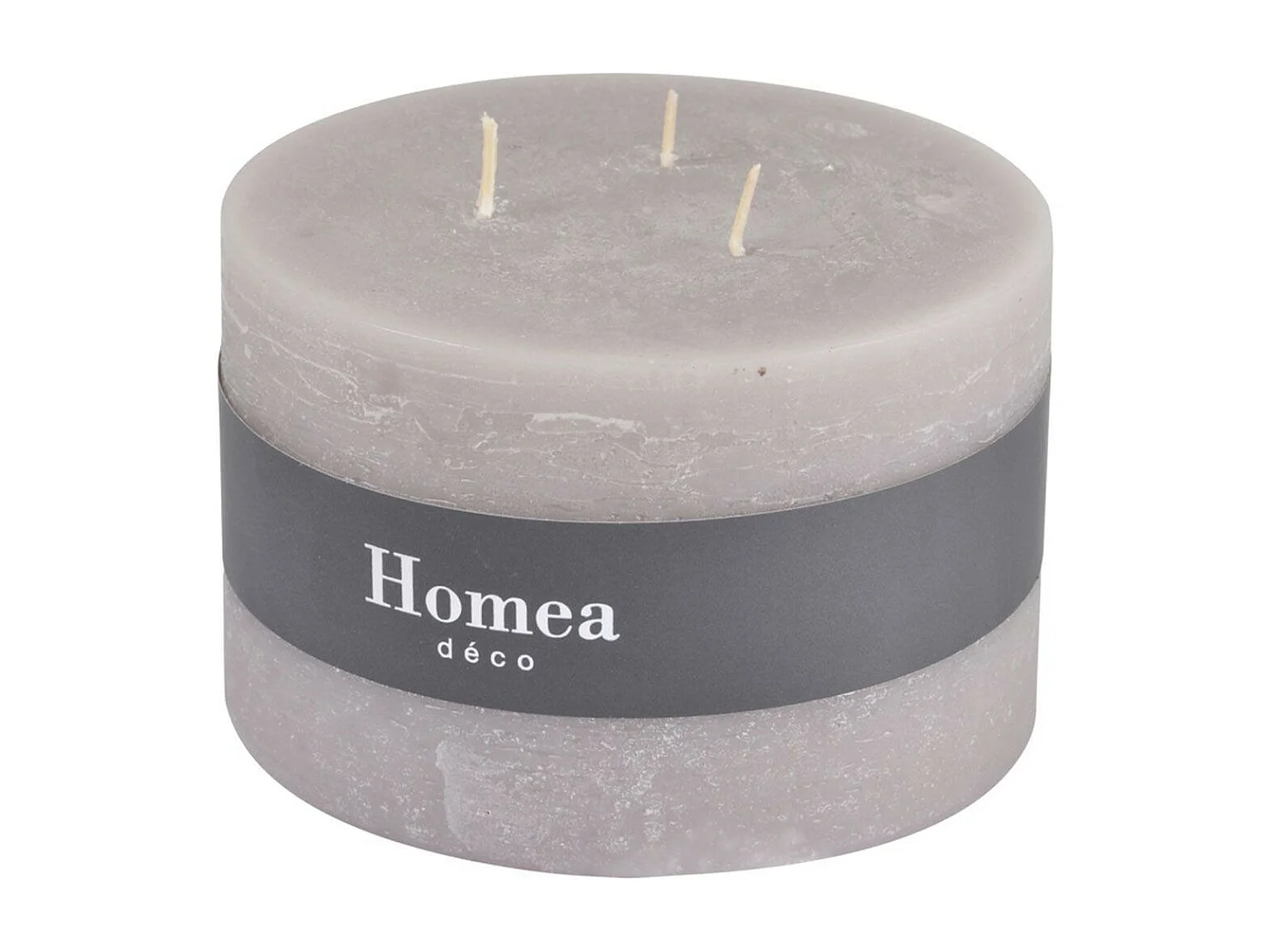 Bougie Déco 3 Mèches "Rustique" 12cm Lin