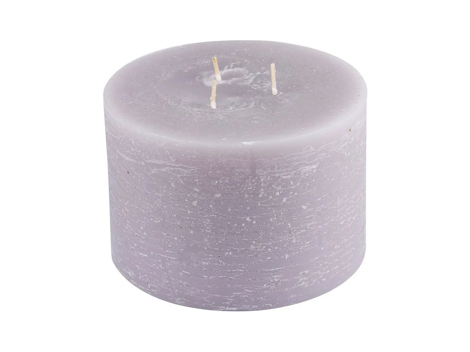Bougie Déco 3 Mèches "Rustique" 12cm Lin