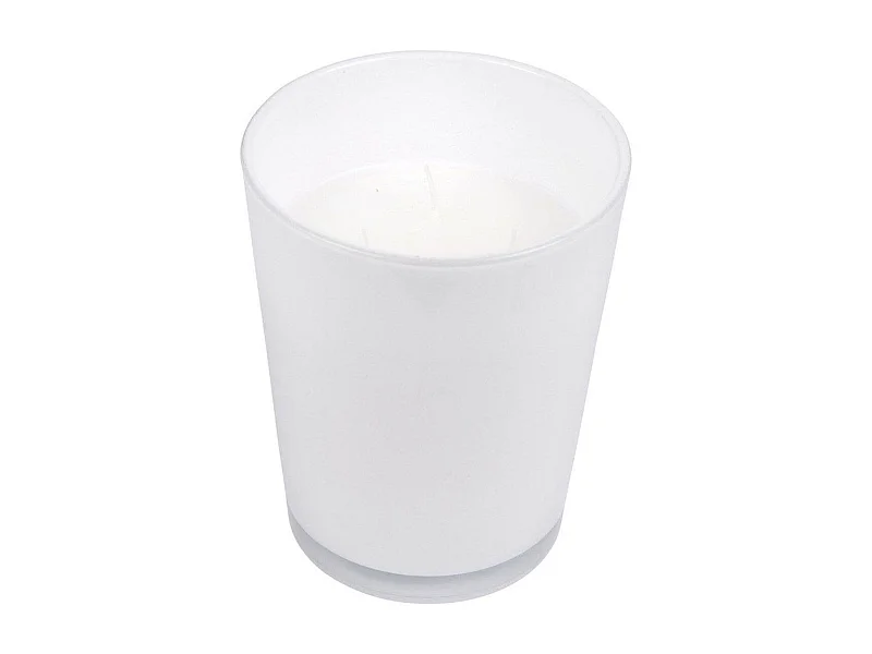 Bougie en Verre Parfumée Design "Élégant" 16cm Blanc