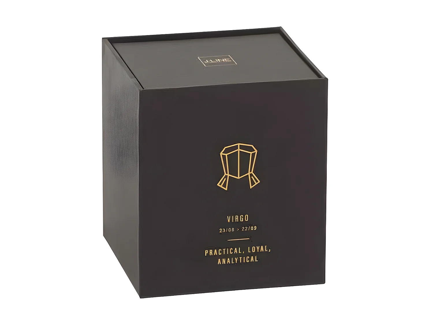 Vela perfumada signo virgo 50H en tarro de vidrio negro 8x8x9.5 cm