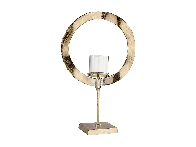 Photophore Design sur Pied "Rond" 46cm Or