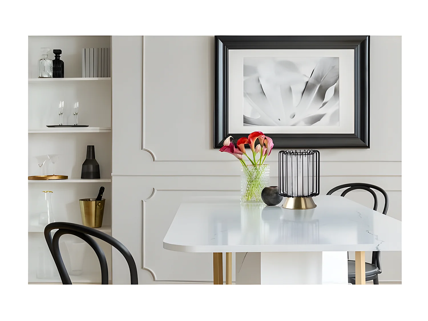 Bougeoir Rond Déco "Malibu" 31cm Noir & Or