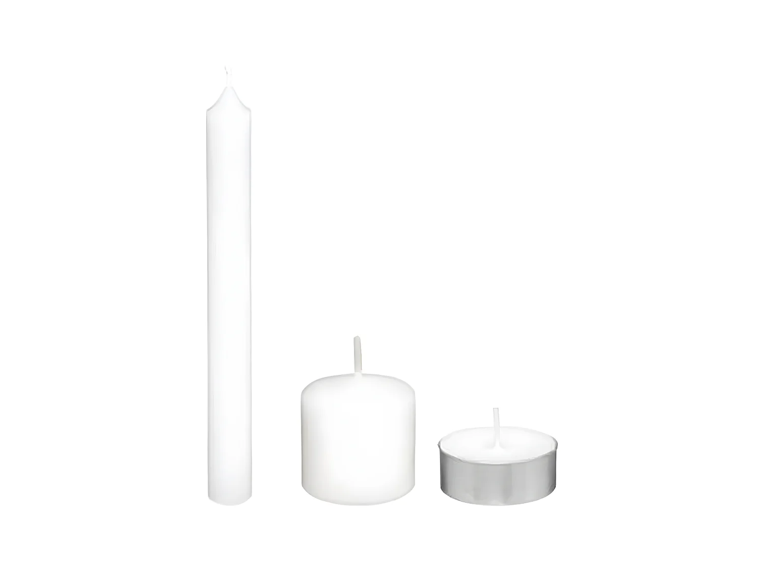Coffret 21 Bougies "3 Formats" 20cm Blanc