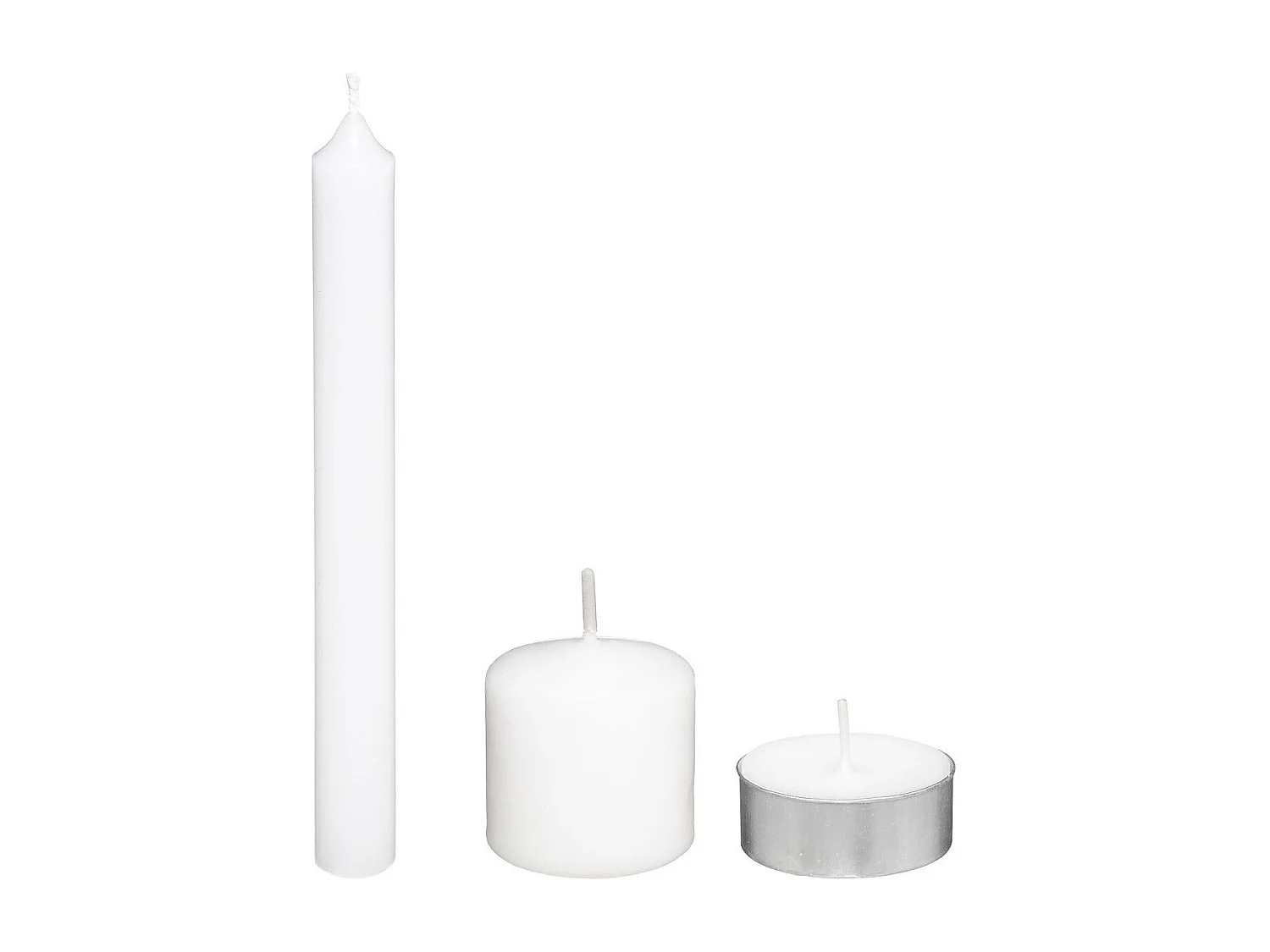Coffret 21 Bougies "3 Formats" 20cm Blanc