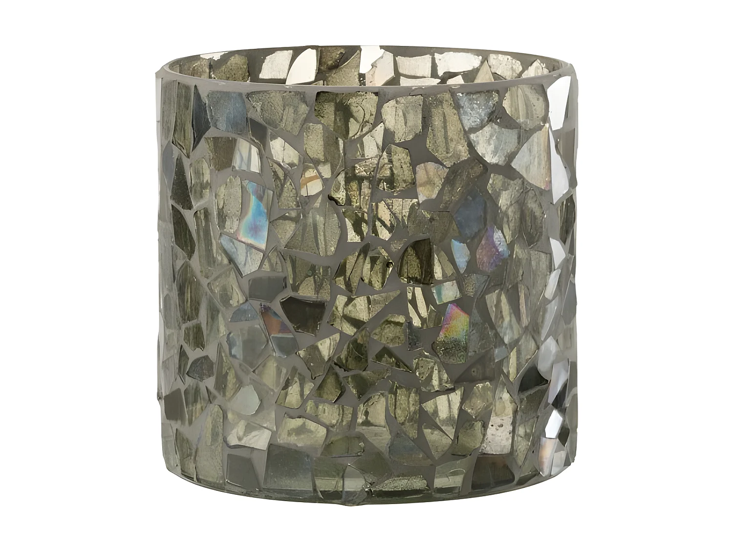 Portavelas de vidrio verde 17x17x16 cm