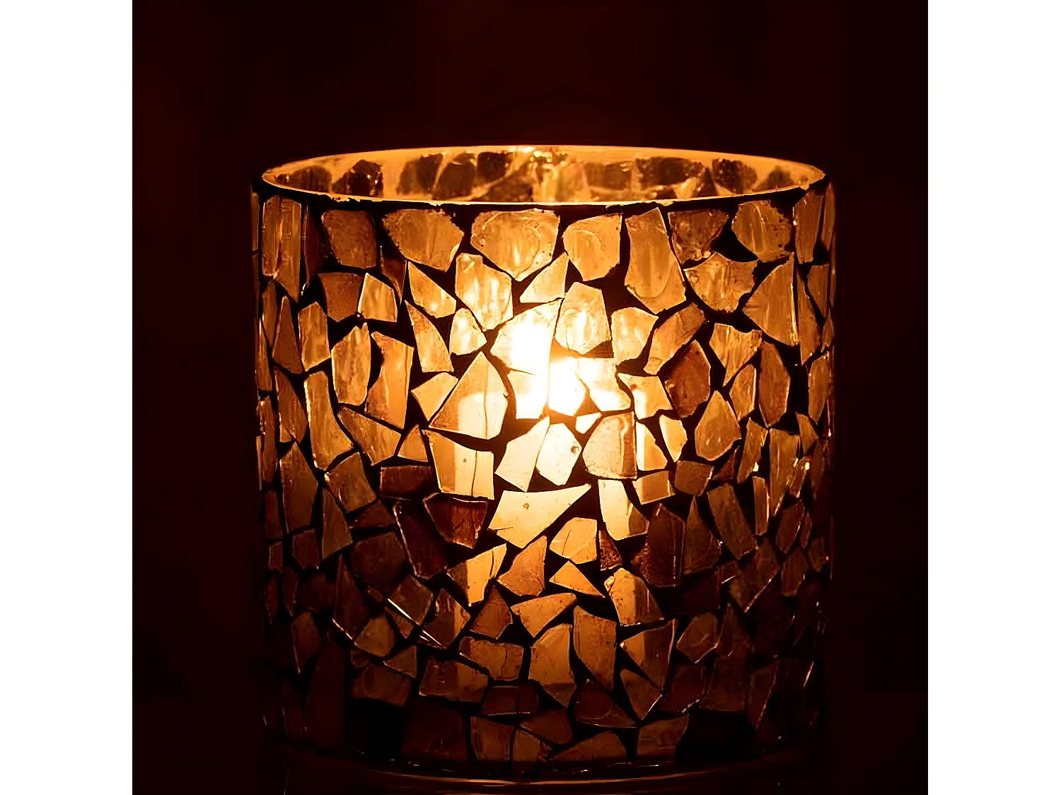 Portavelas de vidrio verde 17x17x16 cm