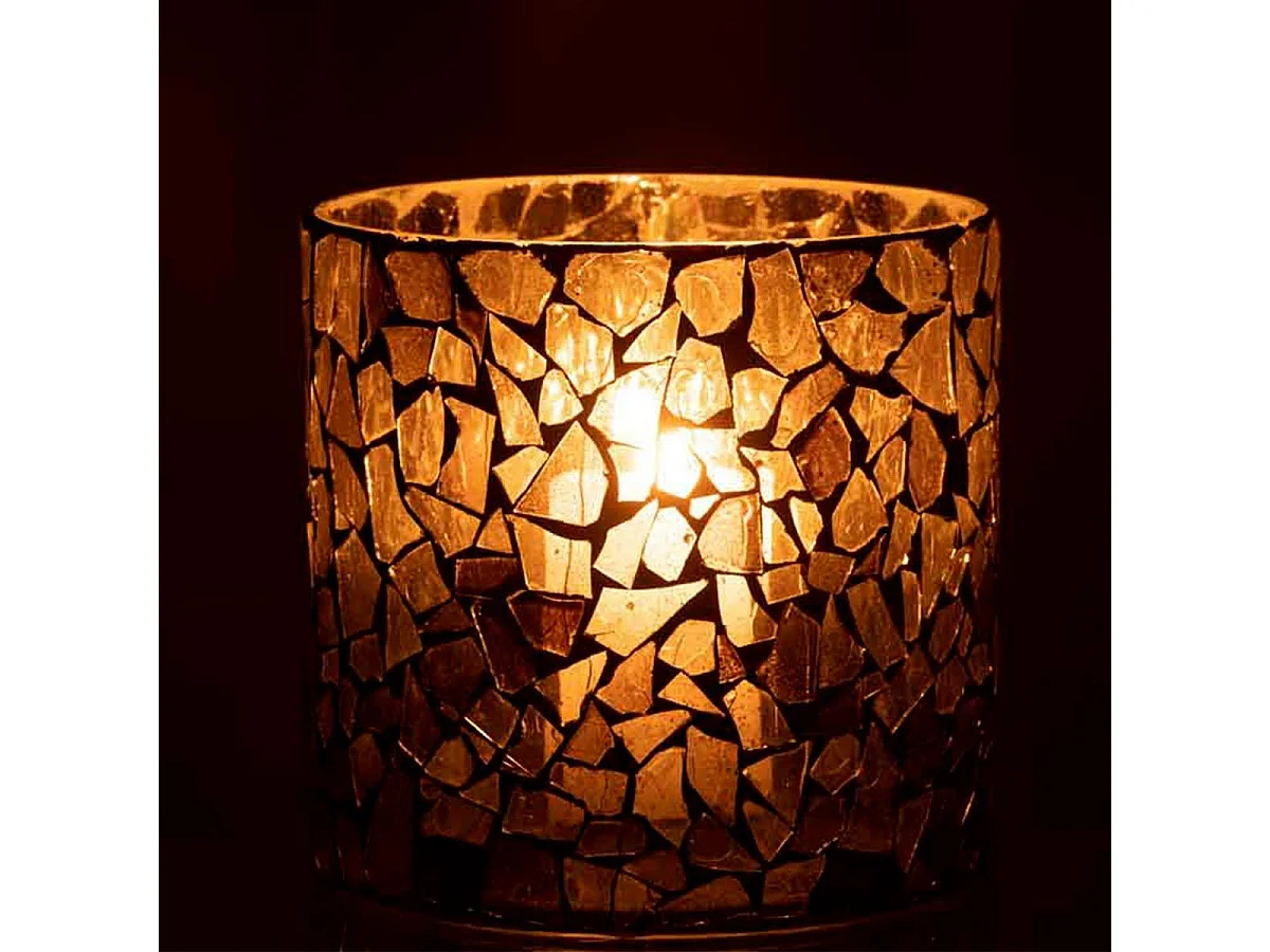 Photophore Design en Verre "Ido" 16cm Vert