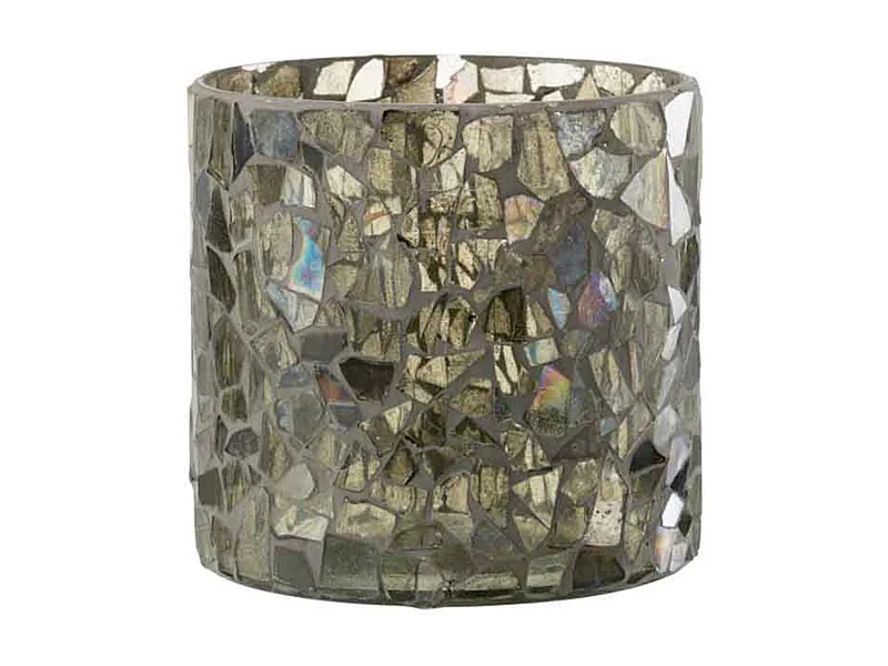 Portacandela in vetro verde 17x17x16 cm